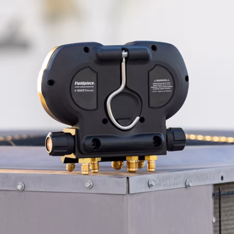 GS422F Fieldpiece Manifold Gauges 4 port - A2L Compatible back view